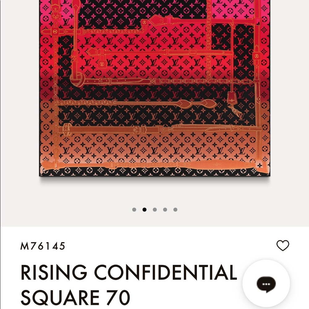 Authentic Louis Vuitton Scarf Bandana Rising Confidential Monogram M76145 Silk